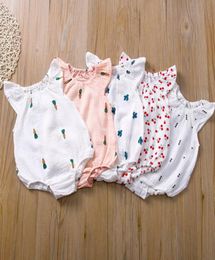 INS Baby Girl Clothes Ruffle Toddler Rompers Cartoon Infant Girls Jumpsuits Sleeveless Newborn Playsuit Boutique Baby Clothing DW58647668