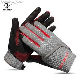 Cycling Gloves DAY WOLF Summer Womens Fitness Gloves Mountain Bike Weight Fitness Accessories Mens Sports ather Gloves Non slip L48