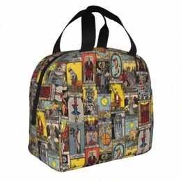 the Major Arcana Of Tarot Insulated Lunch Bag Leakproof Fortune Witch Occult Pagan Vintage Reusable Cooler Bag Lunch Box Tote r91p#