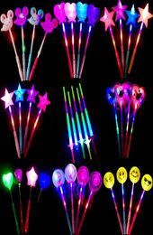 LED Flashing Light Up Sticks Glowing Rose Star Magic Party Night Activities Concert Props Kids Toys Decoration Toy6155060