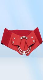 Belts Vintage Wide Waist Elastic For Ladies Stretchy Corset Waistband Metal Big Ring Women039s Belt Fashion Women Cummerbund PU1184602