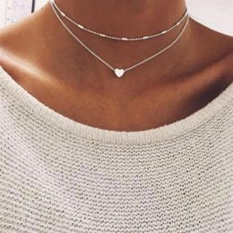 Chains Fashion Heart Multilayer Necklace Women Design Senior Sense Of Personality Trendy Party Jewelry Gift