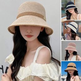 Wide Brim Hats Cotton Linen Bucket Hat Anti-UV Breathable Fisherman's Fisherman Cap Women Girls