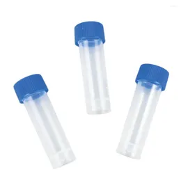 Storage Bottles Small 5ml Plastic Test Clear Tubes Vials Container Sterilizing Screw Cap Tube Bottle For Office School Chemistry 1500pcs