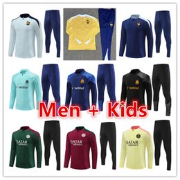 22 23 24 25 Mens Kids Soccer Tracksuit Jersey Kit 2023 2024 2025 Homens, rastreio de futebol de traje de futebol de trajes