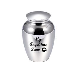 45x70mm Cremation Ashes Urn for Pets Human Mini Ashes Keepsake Urn Aluminium alloy Memorial Funeral JarMy Angel Has Paws2346471