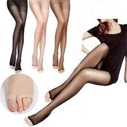 Sexy Socks Stockings Black New Women Fashion Open Toe Sexy Sheer One Size Ultra-Thin Slim Stretch Pantyhose Tight Seamless Mujer Stocking 240416