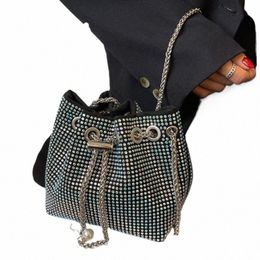 yogodlns Fi Rhinestes Shoulder Bag Women Drawstring Bucket Crossbody Bag Luxury Crossbody Bag Fi Lady Handbag sac z54Z#