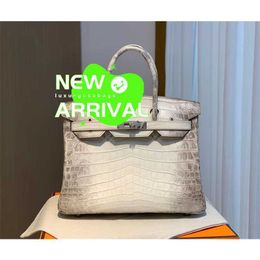 Designer Himalaya Crocodile Handbag Tote Bags Full Handmade Bag Imported Nile Skin Bk Platinum Bag White Womens Handbag Luxury Womens Bag WN-4U08