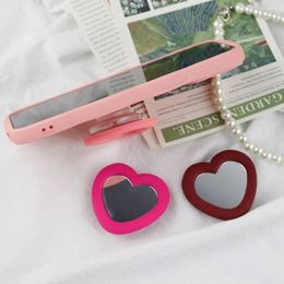 2024 Korea Ins Cute Love Heart Mirror Lazy Griptok Halterung für iPhone 14 Plus Zubehör Grip Tok Silicon Telefonhalter Ringständer - für