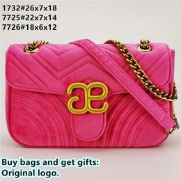 Shoulder Bags 2024 Fashion Women's Heart-shaped Female Sling Messager Bag Color Handbag Velvet Woman