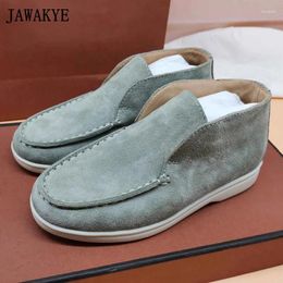 Casual Shoes Arrival Children's Flats Comfort Suede High Top Unisex Footwear Round Toe Slip-on Students' Ballets Leisure Dress Loafers