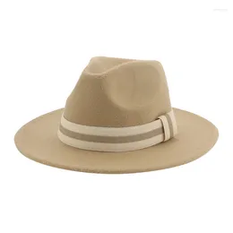 Berets Hats For Women Men Fedoras Solid Band Striped Panama Top Hat Winter Wedding Classic Jazz Cap Pamelas Y Tocados Para Bodas