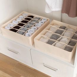 16 Grids Underwear Storage Organiser Beige Household Closet Drawer Split Storage Box Clothes Organiser for Wardrobe