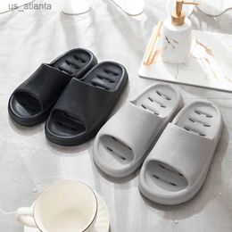 Slippers New Men Fashion Home Slides Solid Color Light Non Slip EVA Family Bathroom Sandals Summer Beach Shoes H240416