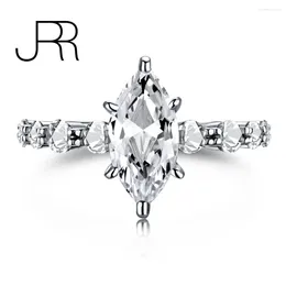 Cluster Rings JRR 925 Sterling Silver Marquise Cut High Carbon Diamonds Gemstone Wedding Engagement Ring Set Fine Jewellery Wholesale