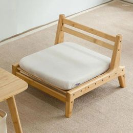 Pillow Japanese Bamboo Solid Wood Single Back Chair Multifunctional Leisure Living Room Small Portable Low Stool