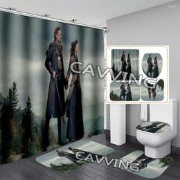 Shower Curtains TV Outlander 3D Printed Curtain Waterproof Bathroom Anti-slip Bath Mat Set Toilet Rugs Carpet Home