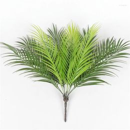 Decorative Flowers 52cm 9Leaves Artificial Tropical Plants Fake Palm Plant Branch Green Leaves For Home Garden Office Jungle Carnival