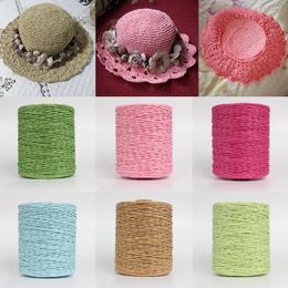 280300M Colorful Threads Natural Raffia Straw Yarn Hand Knit Crochet Kintting Paper DIY Basket Hat Handmade Material 240411