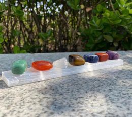 Natural Crystal Gift Quartz Seven Color Chakra Healing Stone Gemstone With Gypsum Reiki Yoga Base Home Decor3760138