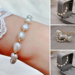 Charm Bracelets 2024 Baroque Natural Freshwater Pearl Bracelet For Woman Fashion Lady Temperament Luxury Jewelry South Korea