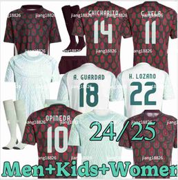 CHICHARITO Mens Soccer Jerseys 24 25 H. LOZANO A. GUARDADO Home Away Training Wear R. JIMENEZ National Team Football Shirt Fans player Version
