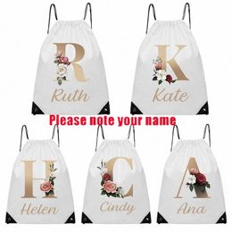 custom Name Fabric Pouch String Bag Travel Outdoor Organiser Pack Sports Drawstring Backpack Children Birthday Party Favours Bags d5q1#