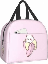 pink Kawaii Cat Reusable Portable Thermal Lunch Box Insulated Travel Bag Lunch Bag Small Picnic Tote Snack Bag Food Ctainer a6MO#
