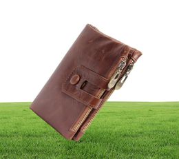 Men039s Wallet RFID Blocking Vintage Genuine Leather Wallet With Zipper Pocket for Men2254267