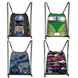 cool Car / Van Print Drawstring Bag Women Men Travel Bags Teenager Fi Backpack Ladies Storage Bags Kids Bookbag j7Tl#