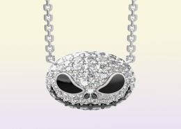 Nightmare before Christmas Skeleton Necklace Jack Skull Crystals Pendant Women Witch Necklace Goth Gothic Jewellery Whole J1218737514896151