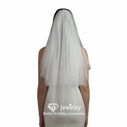 cc Vintage Veils Women Hair Accories Wedding Hairwear Bridal Dr Engagement Headdr Double Layers Ivory Colour Veil V315 O6zQ#