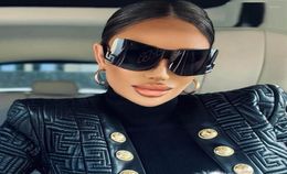 Sunglasses Celebrity Luxury Women Large Arc Shaped 2022 Brand Oversized Glasses Female Rimless Sun Men Gafas De Sol8119758