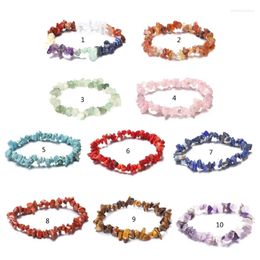 Link Bracelets Crystal Bracelet Irregular Natural Stone Beads Chip Jewelry Amethyst