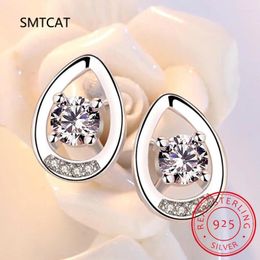 Stud Earrings Classic 925 Sterling Silver Pear Real Moissanite Gemstone Waterdrop Ear Studs White Gold Fine Jewelry Gifts Wholesale