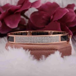 BLACK 925 SILVER 10K/14K/18K Rose Gold HipHop Fashion Men Bracelet/ Moissanite Diamond Luxurious Bracelet Anniversary Gift