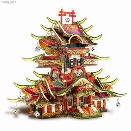 3D Puzzles Piececool Model Building Kits The Casino 3D Metal Puzzle Chinese Style Building Home Decor Jigsaw DIY Set for Adult Y240415