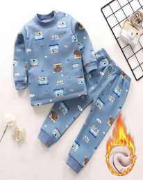 2Pcs Winter Children039s Clothing Thermal Underwear Set Plus Velvet 16Y Baby Boys Thicken Toddler Girl Clothes Kids Pajamas Su4721893