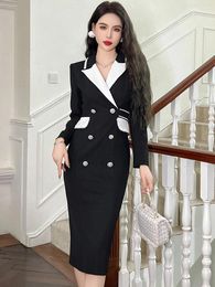 Casual Dresses Fashion Lady Work Style Business Formal Occasion Pencil Dress Women Clothes Elegant Office Commute Classic Slim Wrap Hip