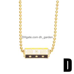 Pendant Necklaces Voleaf Hip-Hop Enamel Personality Mti Sided Star Pattern For Women Fashion Jewellery Vne143 Drop Delivery Dhgarden Dhn0B