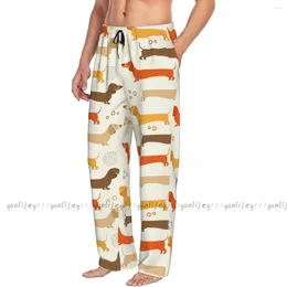 Men's Sleepwear Men Sleep Bottoms Male Lounge Trousers Dachshound Pajama Pants
