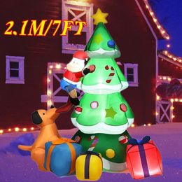 Christmas Tree 21M Giant Decoration Inflatable Toy Model Dog Santa Claus Builtin LED Xmas Gift Outdoor Indoor Decors 240407