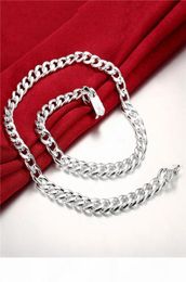 A Heavy 115g 10mm Quartet Buckle Sideways Male Models Sterling Silver Plate Necklace Stsn011 Fashion 925 Silver Chains Necklace F8157916