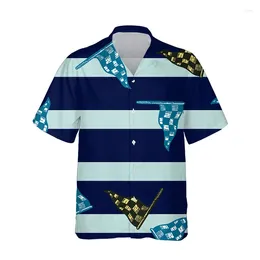 Men's Casual Shirts Flag Pattern Hawaii Flower 3d Print Men Fashion Oversized Blouse Lapel Shirt Beach Camisas Clothing