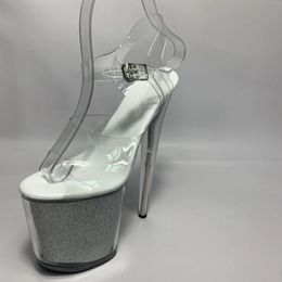 Dance Shoes Shiny Transparent 20cm High Heels Party Pole Dancing 8-inch Crystal Wedding