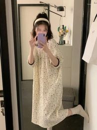 Women's Sleepwear Plus Size 4XL 150kg Nightgown Summer Thin Nightdress Floral Printed Night Dress Home Wear Clothes