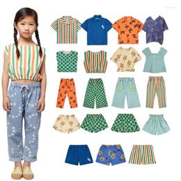 Clothing Sets Kids Suit 24 Spring BC Summer Short-sleeved Boys And Girls Pure Cotton All-print Tops Pants Baby Casual Clothes