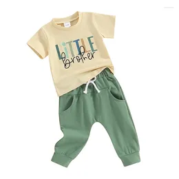 Clothing Sets Pudcoco Infant Baby Boy Summer Outfits Letter Print Short Sleeve T-Shirts Elastic Waist Long Pants 2Pcs Clothes Set 0-18M