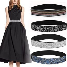 Belts Rhinestone Corset Elastic Belt For Women Designer Waist Strap Female Dress Skirt Coat Wedding Decorative Girdle